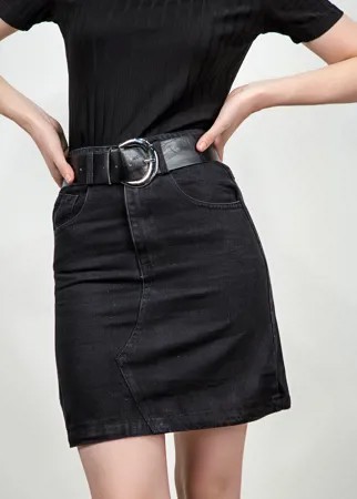 Юбка женская джинс S&T 6690 + ремень (36, Серый)