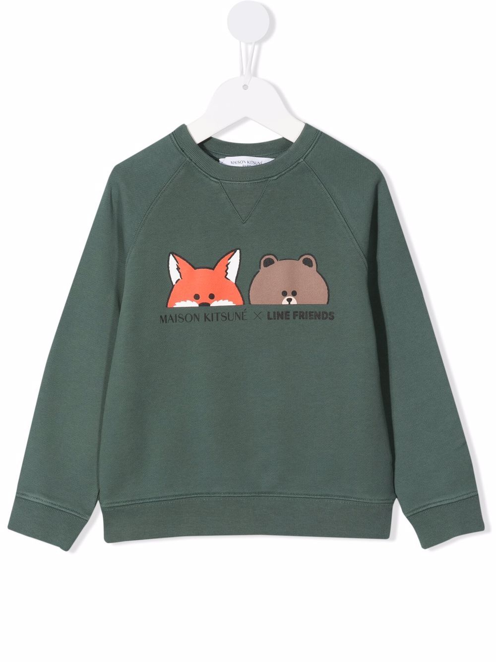 MAISON KITSUNE KIDS толстовка с логотипом из коллаборации с Line Friends