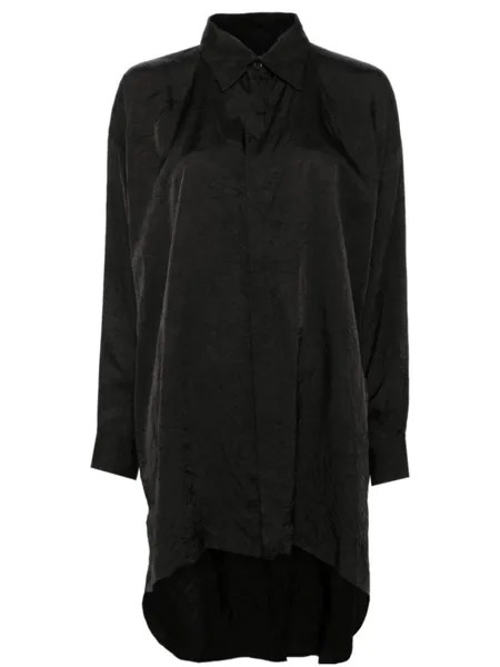 Yohji Yamamoto рубашка с эффектом складок, черный