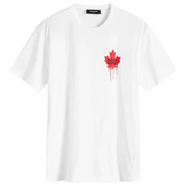 Футболка Dsquared2 Maple Leaf Logo T-Shirt, белый