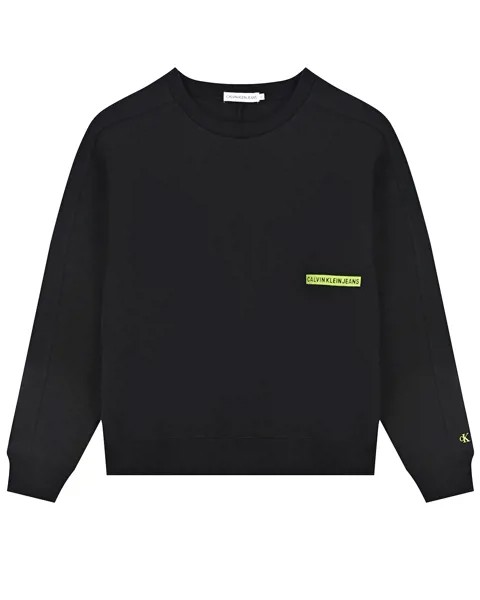 Черный свитшот с логотипом Calvin Klein детский