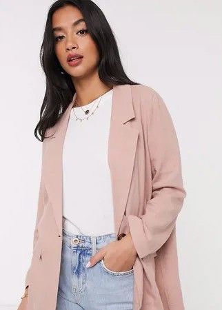 Льняной пиджак ASOS DESIGN Petite-Розовый