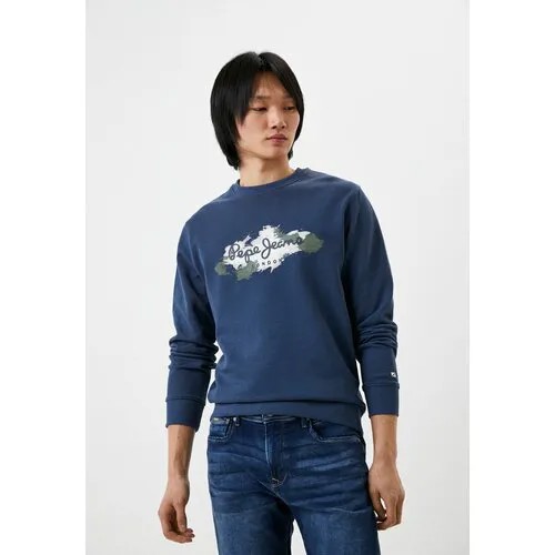 Свитшот Pepe Jeans, трикотажный, размер XXL, синий