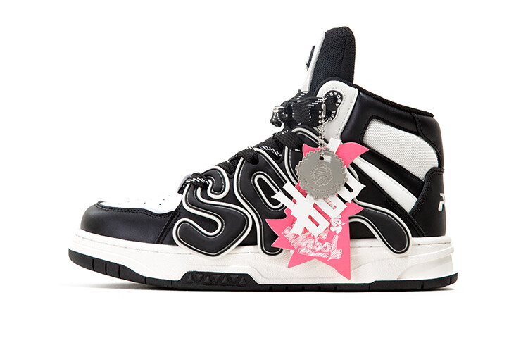 Кроссовки ADCDAVINCI Skateboarding Shoes Unisex High-top Black/white, черный/белый
