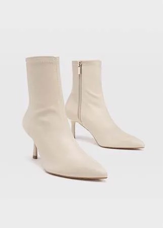 Stradivarius Эластичные Ботильоны На Каблуке Розовато-Бежевый 40
