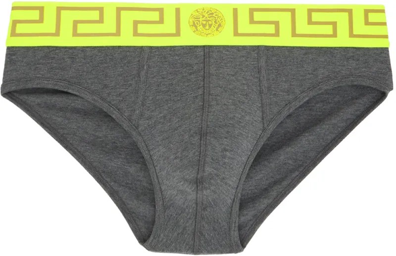 Серо-желтые трусы с каймой Greca Versace Underwear