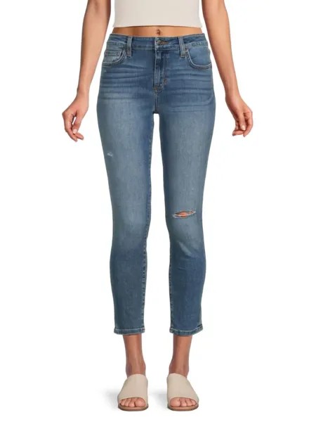 Укороченные рваные джинсы скинни с пышными формами Joe'S Jeans, цвет Malibu Blue