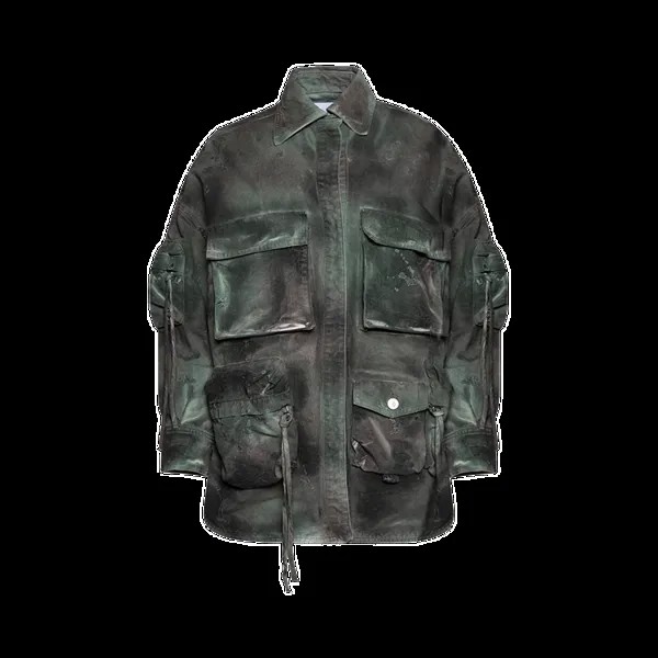 Шорты The Attico Fern Coat 'Stained Green Camo', зеленый