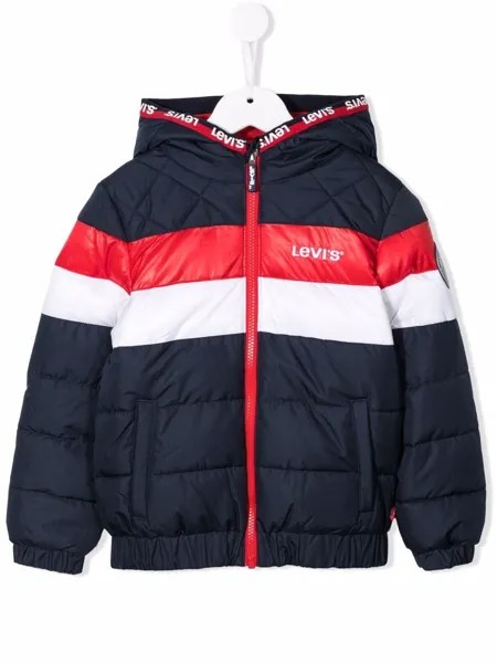 Levi's Kids пуховик в стиле колор-блок