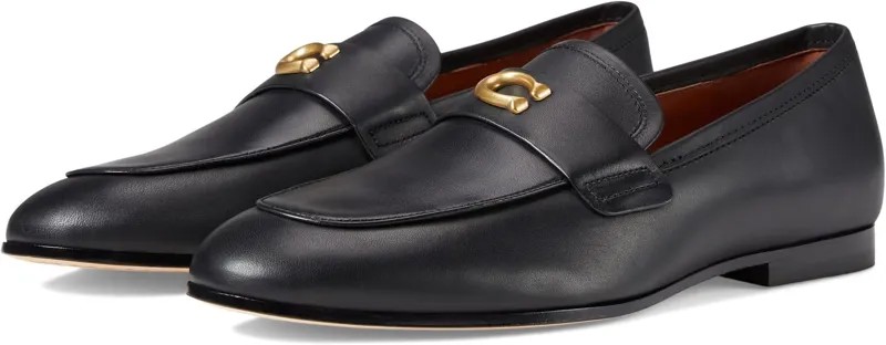 Лоферы Sculpt C Leather Loafer COACH, черный