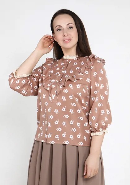 Блуза с пуговицами и кружевной отделкой