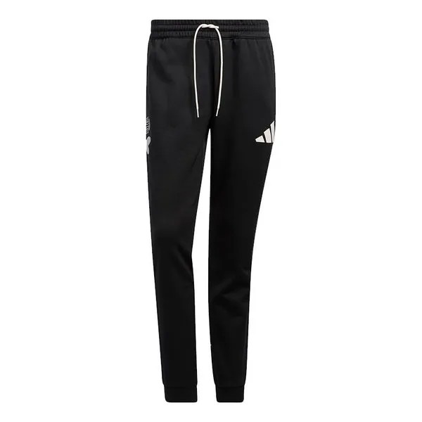 Спортивные штаны Men's adidas Hrd Pant James Harden Logo Printing Basketball Sports Bundle Feet Black Pants, мультиколор