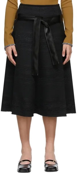 Черная твидовая юбка-трапеция Proenza Schouler