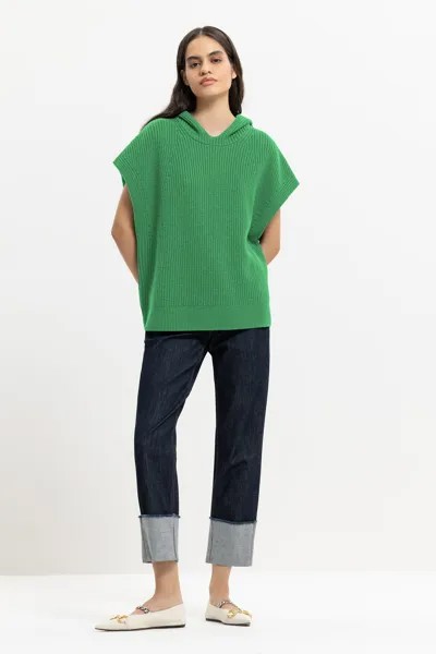 Кейп-свитер-жилет из смесовой шерсти LUISA CERANO, цвет smoky green