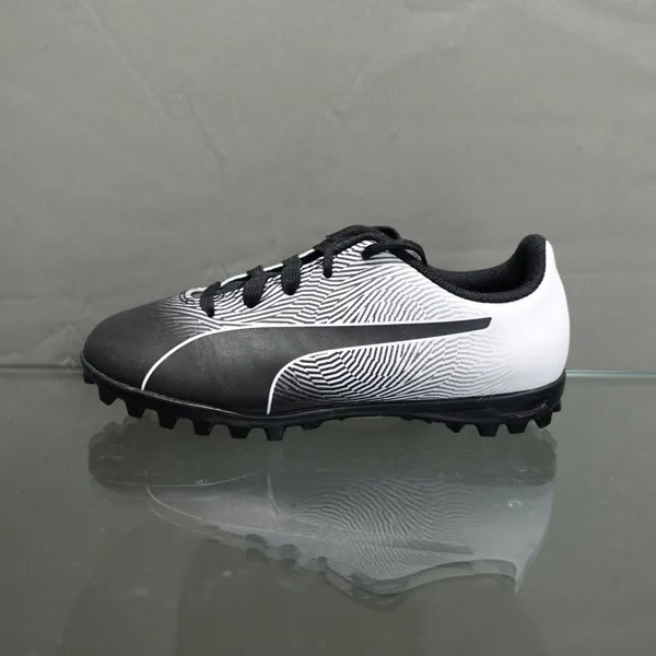 Детские футбольные бутсы Puma Spirit II TT, размер 12,5, черно-белые бутсы #2710