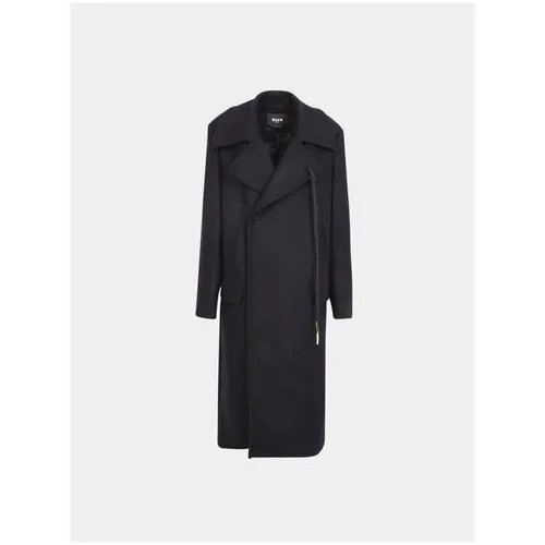 Пальто MSGM, демисезон/зима, силуэт прямой, карманы, размер 50, черный