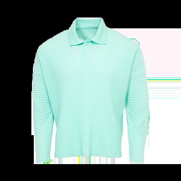 Рубашка Issey Miyake MC January Pleated Polo 'Mint Green', зеленый