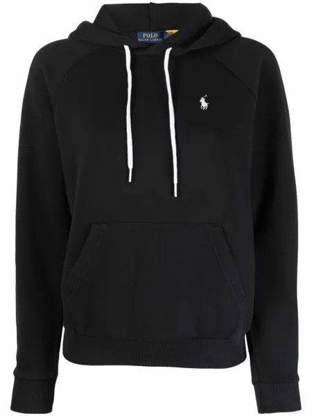 Polo Ralph Lauren худи с вышитым логотипом, черный