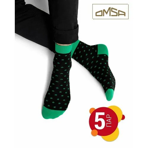 Носки Omsa, 5 пар, размер 45-47, мультиколор
