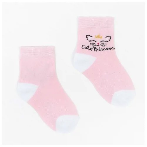 Носки детские, цвет розовый, размер 7-8