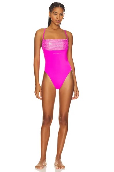 Купальник BALMAIN One Piece Thong, цвет Fuxia & Silver