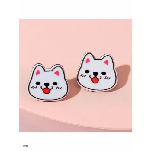 Серьги клипсы Выбражулька, белый