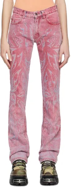 SSENSE Эксклюзивные розовые джинсы-бабочки Laser Laser MadeMe