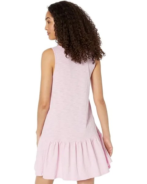 Платье Lilla P Square Neck Peplum Tank Dress in Loose Knit Slub, цвет Taffy