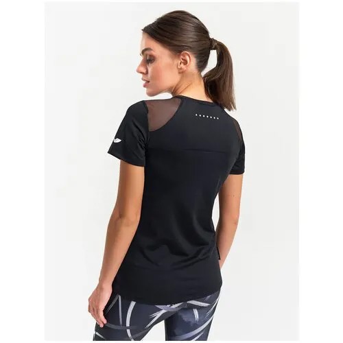Футболка женская для тренировок Fit Shine (XS, черный), EAZYWAY
