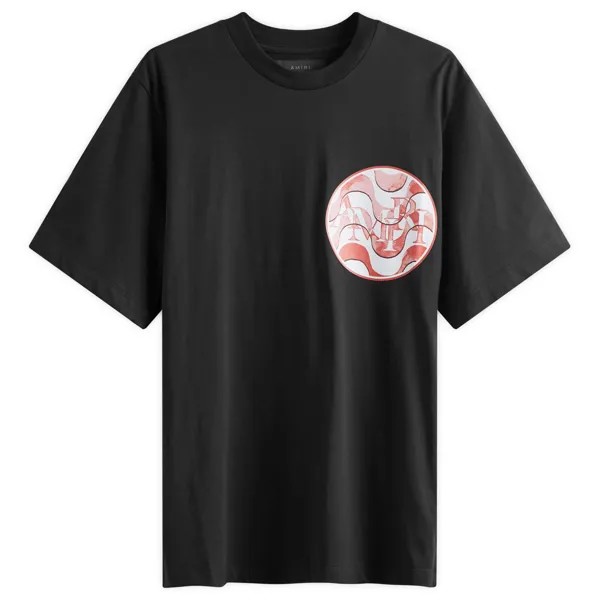 Футболка Amiri Staggered Wave T-Shirt, цвет Black & Red