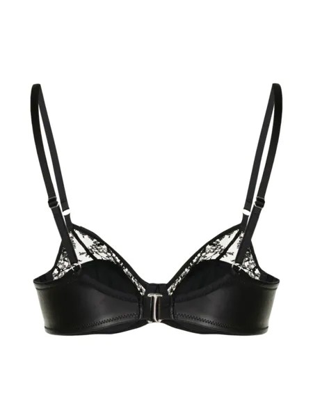 Бюстгальтер Bebe из искусственной кожи с кружевом Fleur Du Mal, черный
