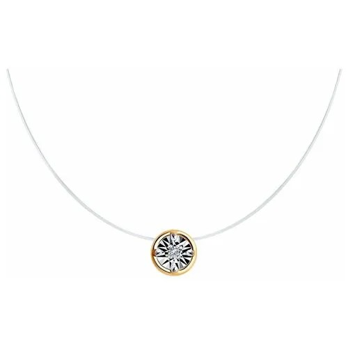 Колье Diamant, комбинированное золото, 585 проба, бриллиант, длина 38 см.