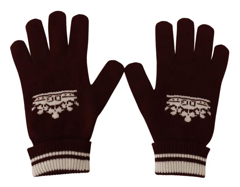 Перчатки DOLCE - GABBANA Красный Белый D-G Logo Crown Cashmere Knit s. Л рекомендованная розничная цена 300 долларов США