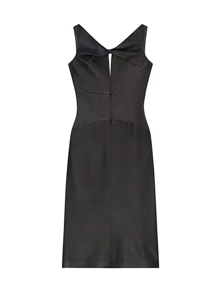 Платье из кожи с цепочкой Givenchy, черный
