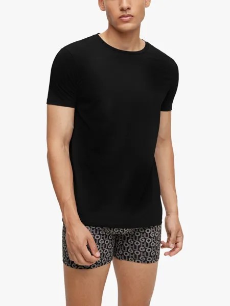 Футболка HUGO Slim Fit, 2 шт., черная