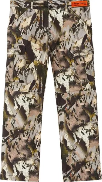 Брюки Heron Preston Camo Cargo Pocket Baggy Pant 'Camo Green', зеленый