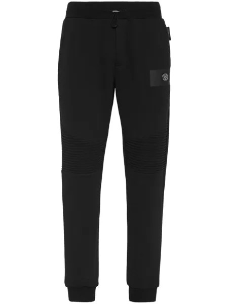 Plein Sport спортивные брюки с отделкой в рубчик, черный