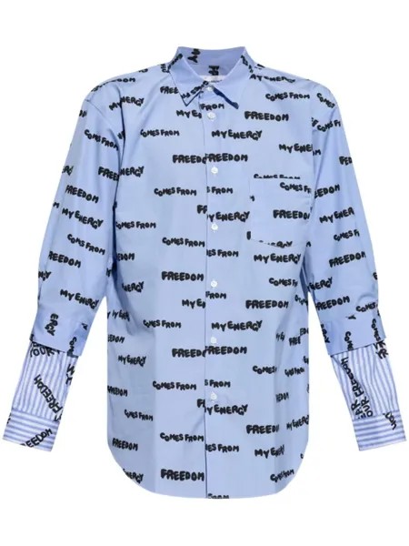 Comme Des Garçons Shirt слоган-принт hirt, синий