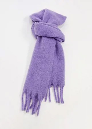Фиолетовый меланжевый пушистый шарф с бахромой ASOS DESIGN-Фиолетовый цвет