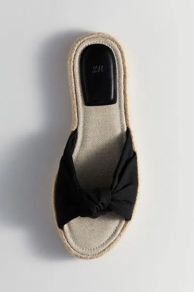 Эспадрильи-Мюли с закрученной деталью H&M, черный