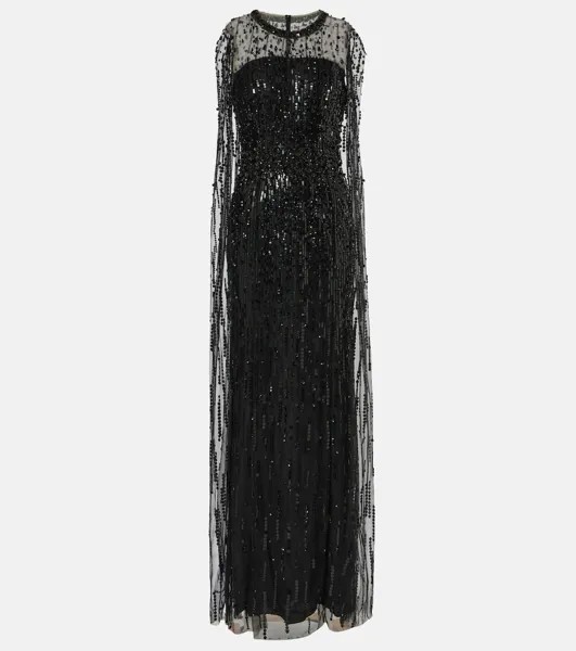 Украшенное платье Jenny Packham, черный