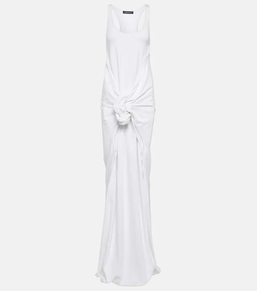 Платье макси из хлопкового джерси Y/Project, белый