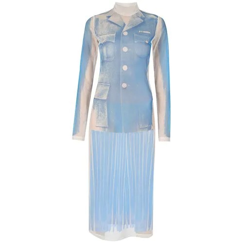 Платье-футляр MM6 Maison Margiela, повседневное, миди, размер M, белый, голубой