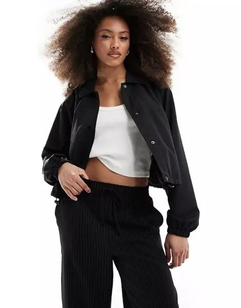 Черная укороченная спортивная куртка ASOS