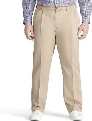 Мужские эластичные плиссированные брюки IZOD Big and Tall Performance, цвет кедервуд хаки, 54W X