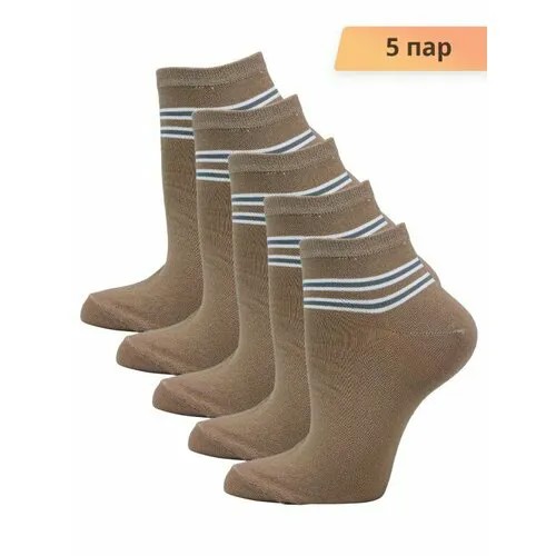 Носки Годовой запас носков, 5 пар, размер 23 (36-38), бежевый