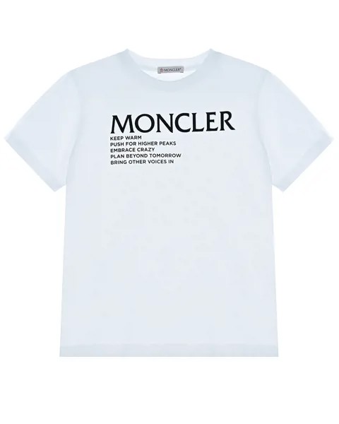 Белая футболка с логотипом Moncler детская