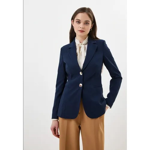 Пиджак Rinascimento, средней длины, силуэт прилегающий, размер L, синий