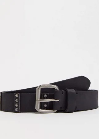 Кожаный ремень с заклепками Bolongaro Trevor-Черный цвет