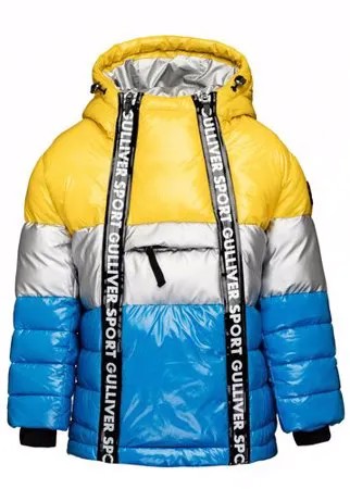 Куртка Gulliver зимняя, защита от попадания снега, капюшон, карманы, подкладка, размер 98, мультиколор